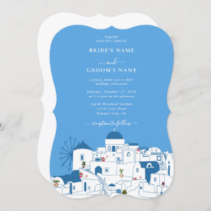 Santorini Destination Greek Island Wedding Invitation