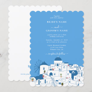 Santorini Destination Greek Island Wedding  Invitation