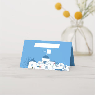 Santorini Destination Greek Island Wedding Place Card