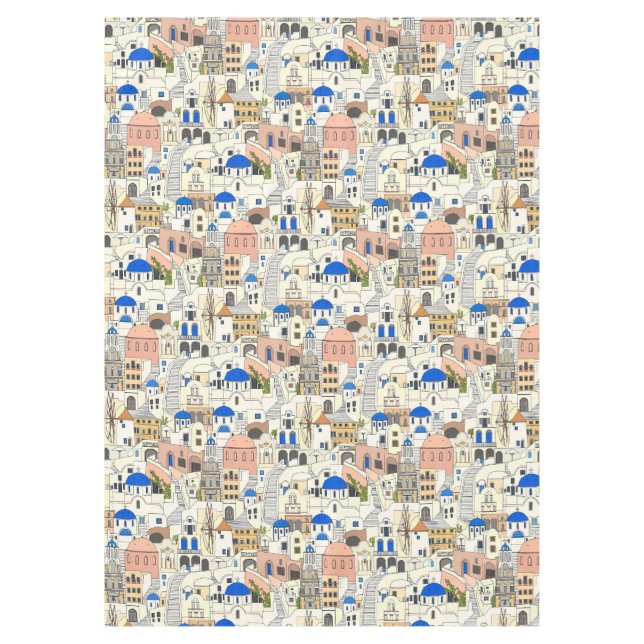 Santorini dreams tablecloth (Front)