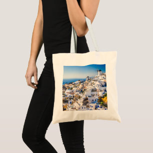 Santorini-Elegant Island Style with Stunning Views Tote Bag
