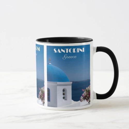 Santorini Europe Greece Vintage Travel  Mug