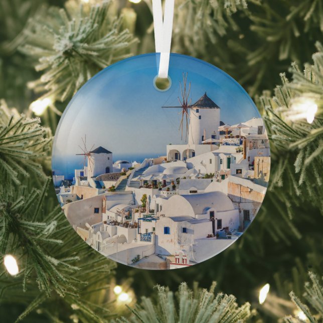 Santorini  glass ornament (Insitu)