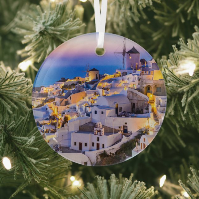 Santorini  glass ornament (Insitu)