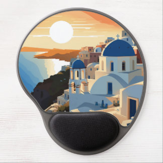 SANTORINI GREECE #1 GEL MOUSE PAD