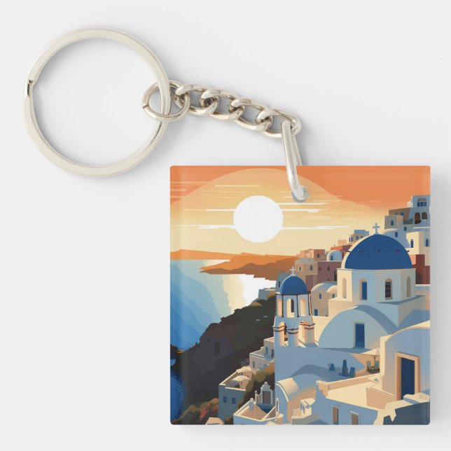 SANTORINI GREECE #1 KEYCHAIN (Front)
