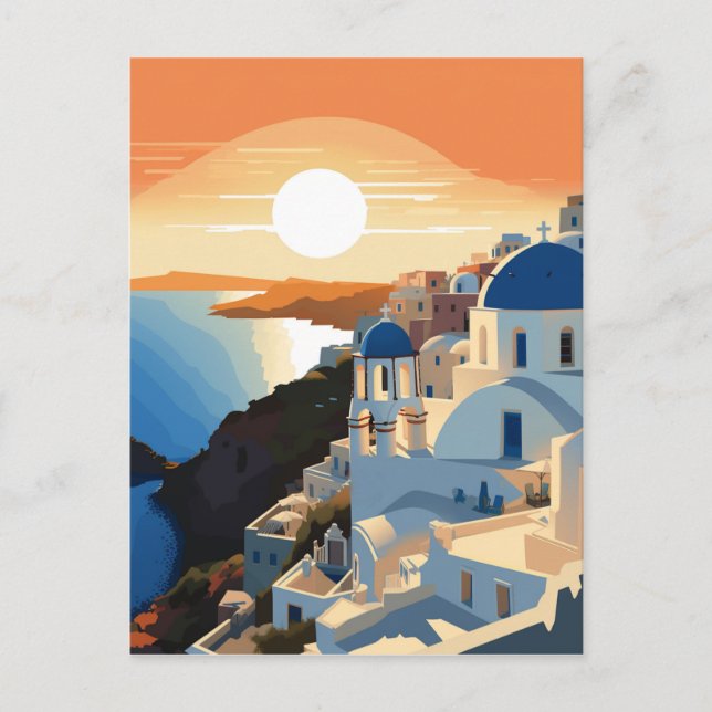 SANTORINI GREECE #1 POSTCARD (Front)