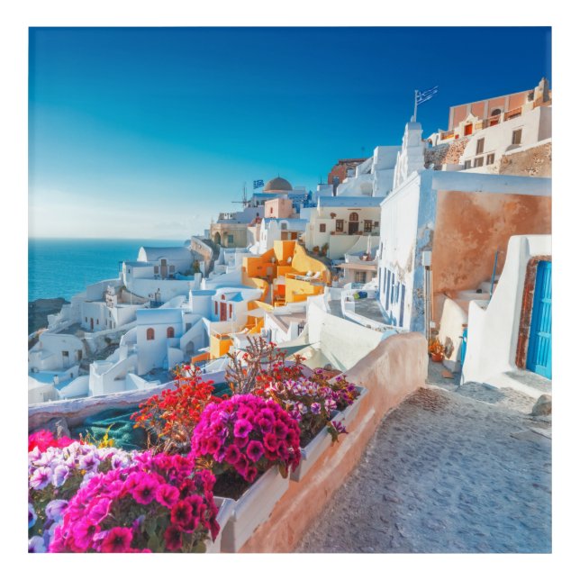 Santorini Greece Acrylic Home Decor (Front)