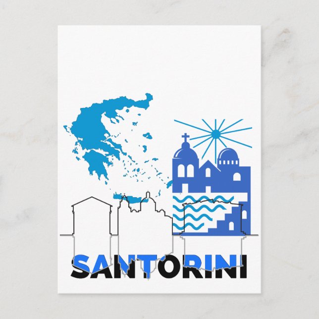 Santorini Greece.b Postcard (Front)