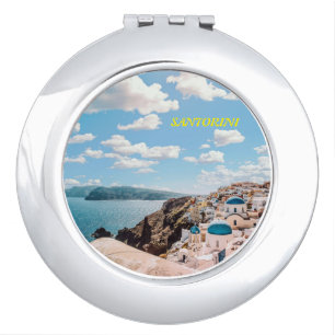 Santorini, Greece Beach House Compact Mirror