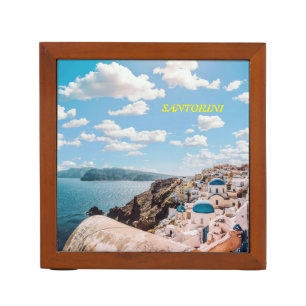Santorini, Greece Beach House Desk Organizer