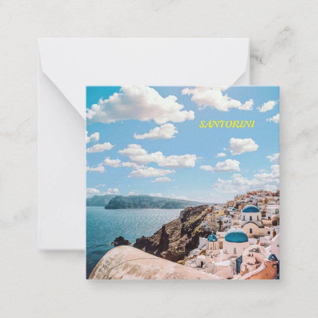 Santorini, Greece Beach House Note Card (Front)