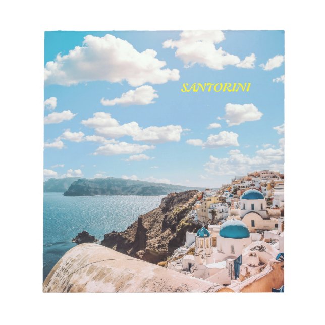 Santorini, Greece Beach House Notepad (Front)