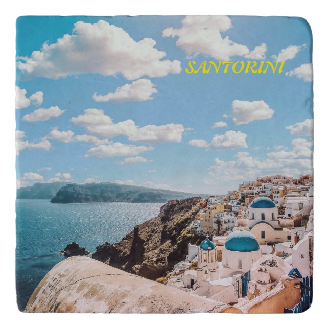 Santorini, Greece Beach House Trivet (Front)
