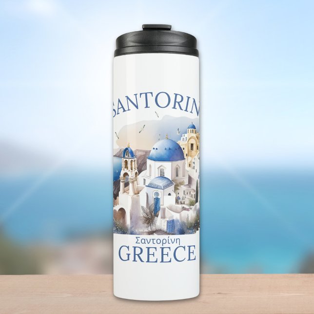 Santorini Greece Beautiful Island Thermal Tumbler (Creator Uploaded)