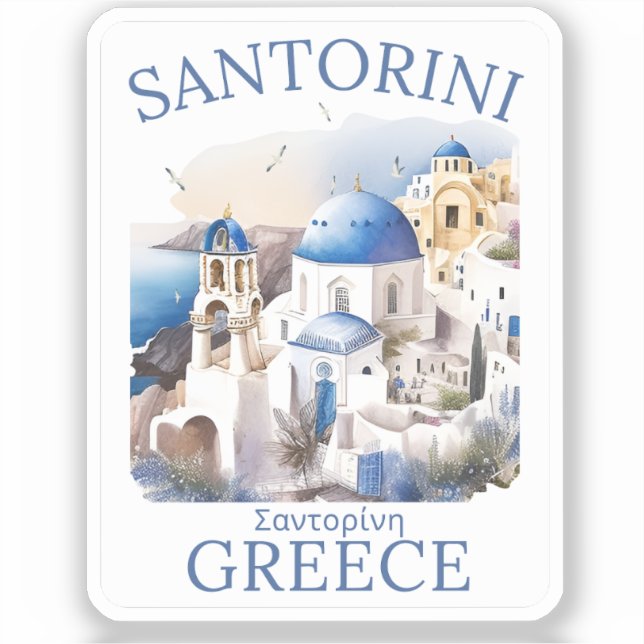 Santorini Greece Beautiful Paradise Sticker (Front)