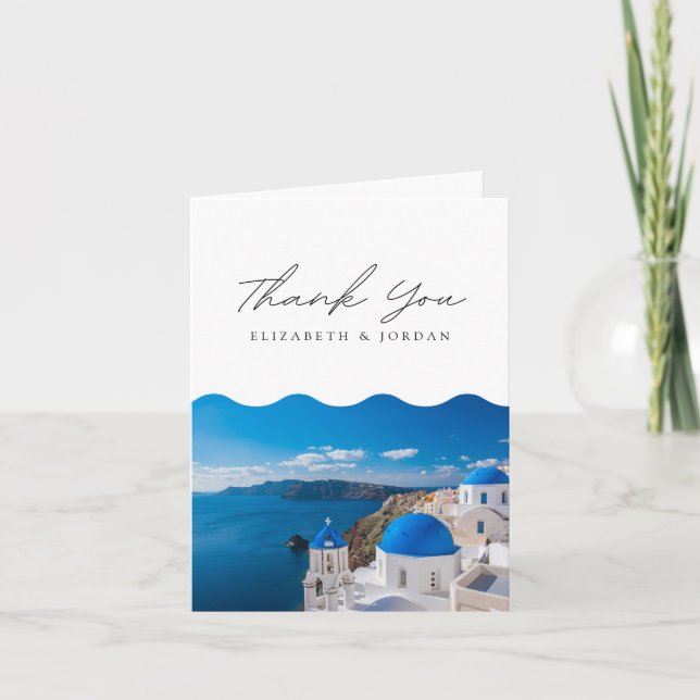 Santorini Greece Blank Thank You Card (Front)