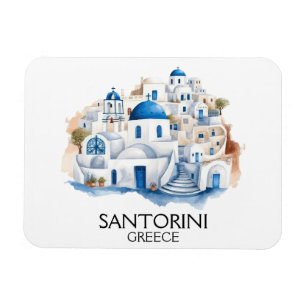 Santorini Greece Blue Roof Buildings Architecture Magnet