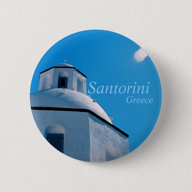 Santorini, Greece Button (Front)