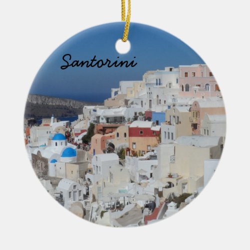 Santorini Greece Ceramic Ornament