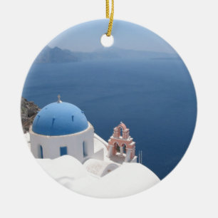 Santorini Greece Ceramic Ornament