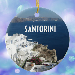 Santorini Greece Ceramic Ornament