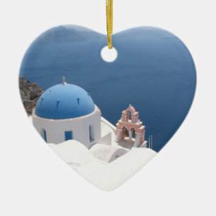 Santorini Greece Ceramic Ornament