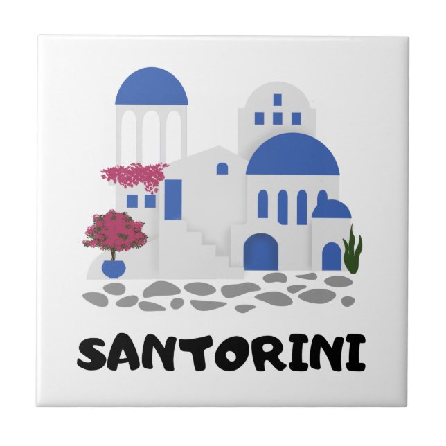 Santorini Greece    Ceramic Tile (Front)