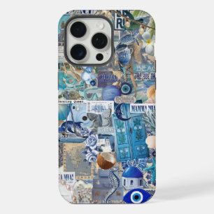Santorini Greece Coastal Blue Summer Collage iPhone 15 Pro Max Case