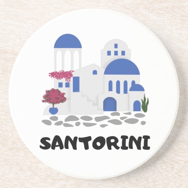 Santorini Greece    Coaster (Front)