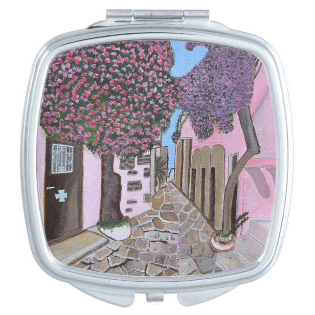 Santorini Greece Compact Mirror  (Front)