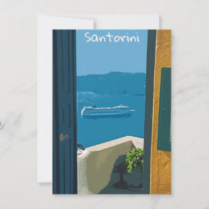 Santorini, Greece cruise ship card