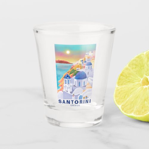 Santorini Greece Europe Art Destination Travel Shot Glass