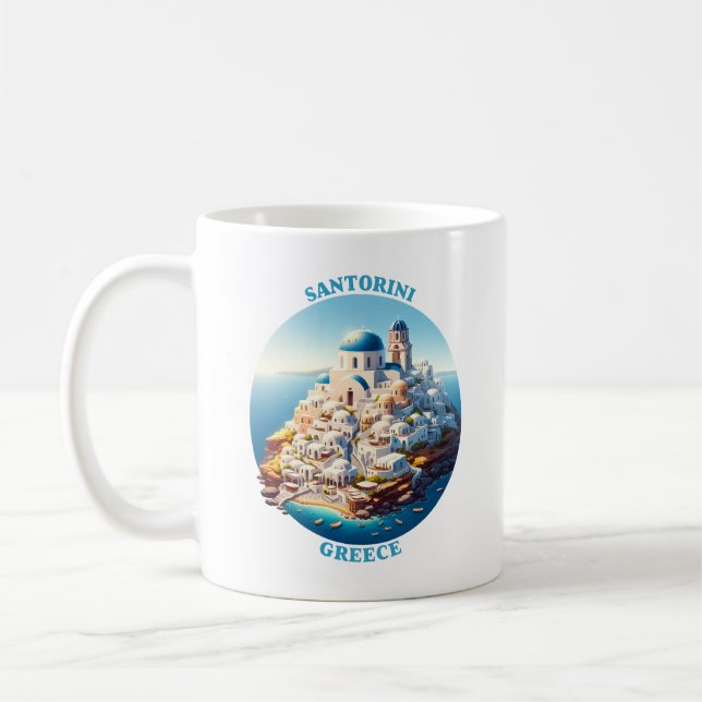 Santorini Greece Europe Coffee Mug (Left)