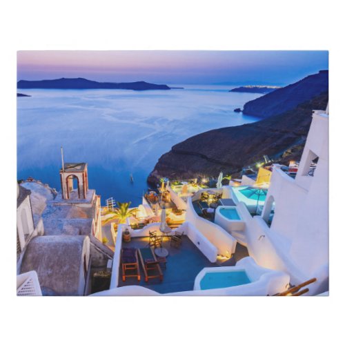 Santorini Greece Faux Canvas Print