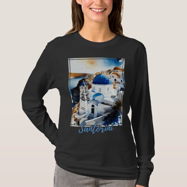 Santorini Greece  Greek Island Vacation T-Shirt (Front)
