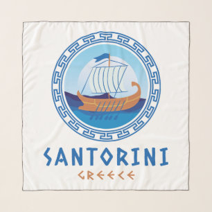 Santorini, Greece Greek Ship Design Scarf