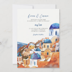 Santorini Greece Greek Wedding Invitation