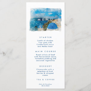 Santorini, Greece greek wedding menu cards