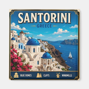🏝️ Santorini Greece Island Travel Keepsake Gift Magnet