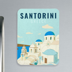 Santorini Greece Island Vintage Travel Souvenir Magnet