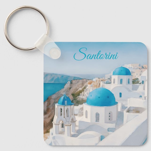 Santorini, Greece Keychain (Front)