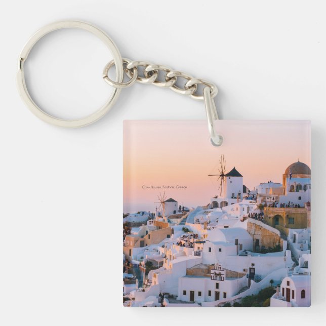 Santorini, Greece, Keychain (Front)