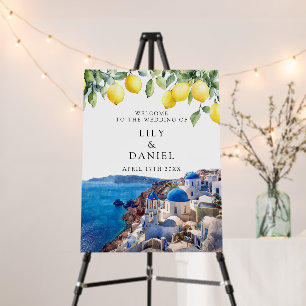 Santorini Greece Lemons Wedding Welcome Sign