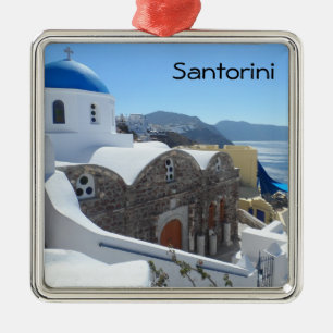 Santorini, Greece Metal Ornament