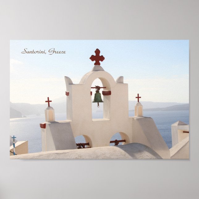 Santorini, Greece, Oia, Church, Photography Poster (Front)