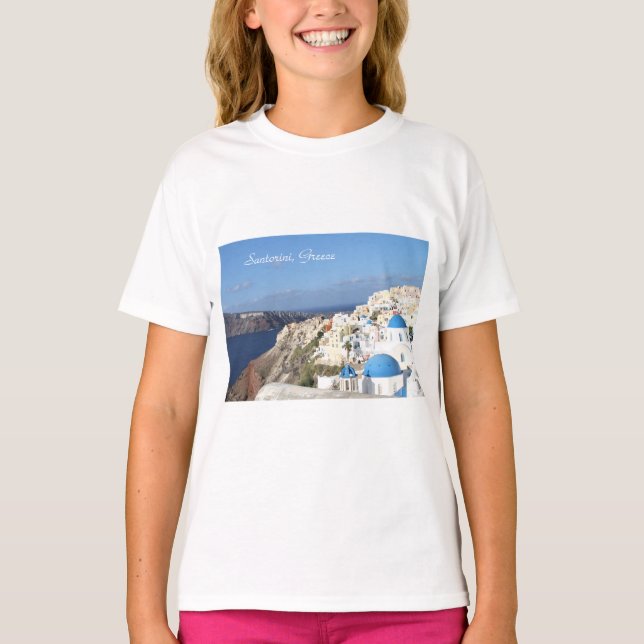 Santorini, Greece, Oia, Girls T-shirt (Front)