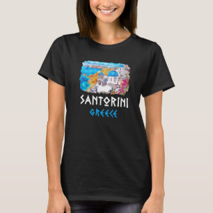 Santorini Greece Painting Souvenir T-Shirt