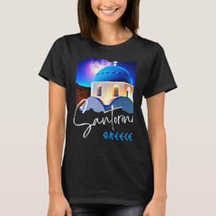 Santorini Greece Painting Travel Souvenir For Men  T-Shirt