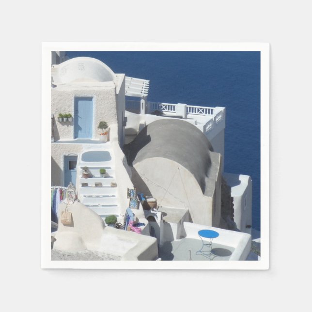 Santorini, Greece Paper Napkins (Front)